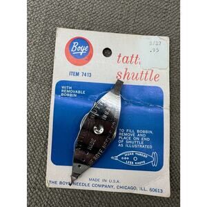 Vintage Boye Tatting Shuttle Removable Bobbin NOS Craft Tool Crochet Crafting